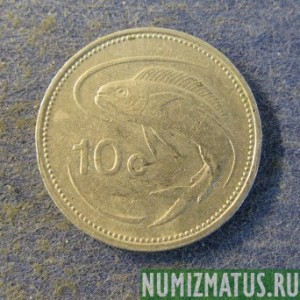 Монета 10 центов, 1986,  Мальта