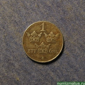 Монета 1 оре, 1942-1950,  Швеция 