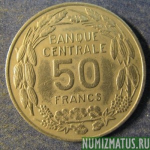 Монета 50 франков, 1960(а), Камерун