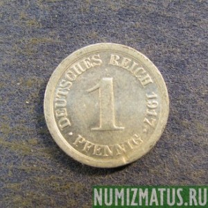 Монета 1 пфенинг, 1916-1918, Германская Империя