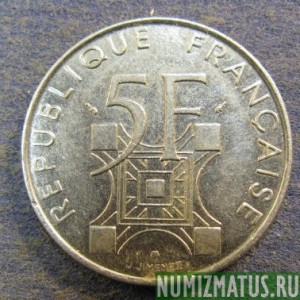 Монета 5 франков, 1989, Франция