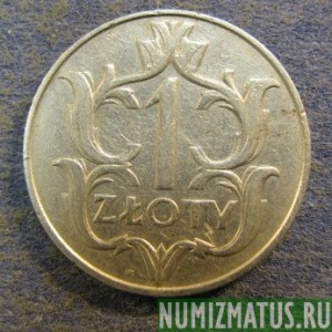 Монета 1 злотый, 1929 (w), Польша 