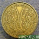 Монета 25 франков, 1956 (а) , Французкая Западная Африка