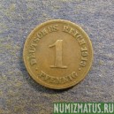 Монета 1 пфенинг, 1890 -1916, Германская Империя