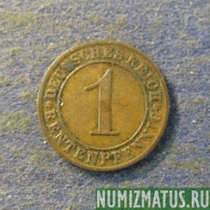 Монета 1 рентенпфенинг, 1923-1924, Веймарская республика