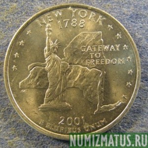 Монета 25 центов, 2001, США (New York)