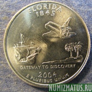 Монета 25 центов, 2004, США  ( Florida)