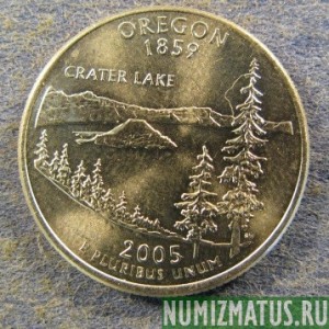 Монета 25 центов, 2005, США  (  Oregon)