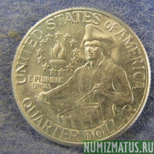 Монета 25 центов, 1976, США  ( Барабанщик)