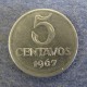 Монета 5 центавос, 1967, Бразилия