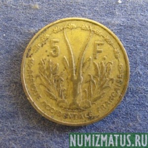Монета 5 франков, 1956 (а) , Французкая Западная Африка