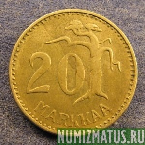Монета 20 марок, 1952-1962, Финляндия