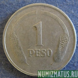 Монета 1 песо, 1976-1981, Колумбия