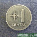 Монета 1 цент , 1991 , Литва