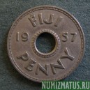 Монета 1 пенни, 1954-1968, Фиджи