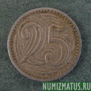 Монета 25 гелеров, 1932-1933, Чехословакия