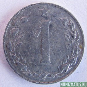 Монета 1 гелер, 1953-1960, Чехословакия
