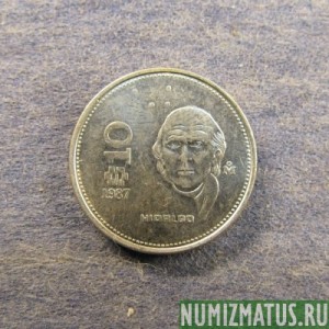 Монета 10 песо, 1985-1990, Мексика