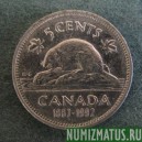 Монета 5 центов, ND(1992) , Канада
