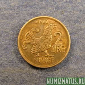 Монета 2 оре, 1959-1972, Норвегия