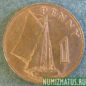 Монета 1 пенни, 1966, Гамбия