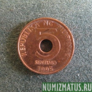 Монета 5 сантимов, 1995-2014, Филипины