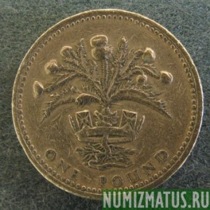 Монета 1 фунт, 1989, Великобритания