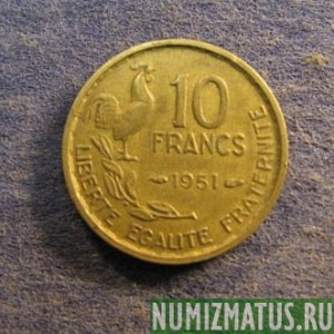 Монета 10 франков, 1950-1959, Франция