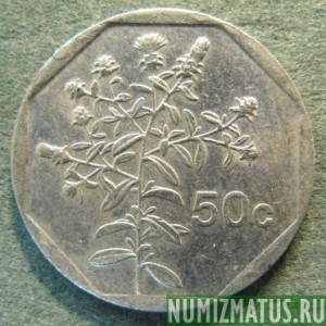 Монета 50 центов, 1991-2001,  Мальта