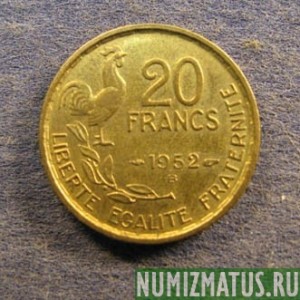 Монета 20 франков, 1950В-1954В, Франция, " G. GUIRAUD"