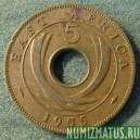Монета 5  центов, 1955-1963 , Восточная Африка