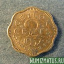 Монета 2 цента, 1955-1957, Цейлон