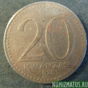 Монета 20 кванза, 1978, Ангола