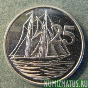 Монета 25 центов, 1999 -2008, Каймановы острова