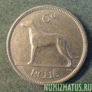 Монета 6 пенсов, 1928-1935, Ирландия