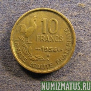 Монета 10 франков, 1950В-1958В, Франция