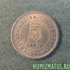 Монета 5 центов , 1953-1961,Малая и  Борнео