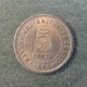 Монета 5 центов , 1953-1961,Малая и  Борнео