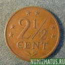 Монета 2 1/2 центов, 1970-1978, Нидерланские Антилы