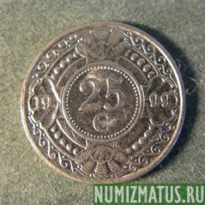 Монета 25 центов, 1989-2012, Нидерланские Антилы