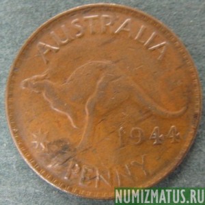 Монета 1 пенни, 1938-1948, Австралия