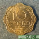 Монета 10 центов, 1975, Шри Ланка