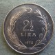 Монета 2-1/2 лиры, 1970, Турция