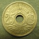 Монета 25 сантимов, 1938-1940, Франция ( с точками)