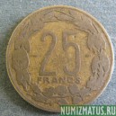 Монета 25 франков, 1958(а), Камерун