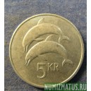 Монета 5 крон, 1981-1992, Исландия