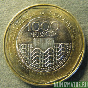 Монета 1000 песо, 2012-2016, Колумбия