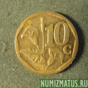 Монета 10 центов, 2009, ЮАР