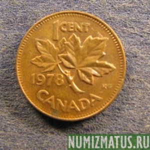Монета 1 цент, 1965-1978, Канада