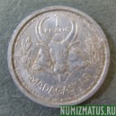 Монета  1 франк , 1948(а) и 1958(а), Мадагаскар